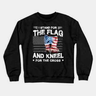 Westie Dog Stand For The Flag Kneel For Fallen Crewneck Sweatshirt